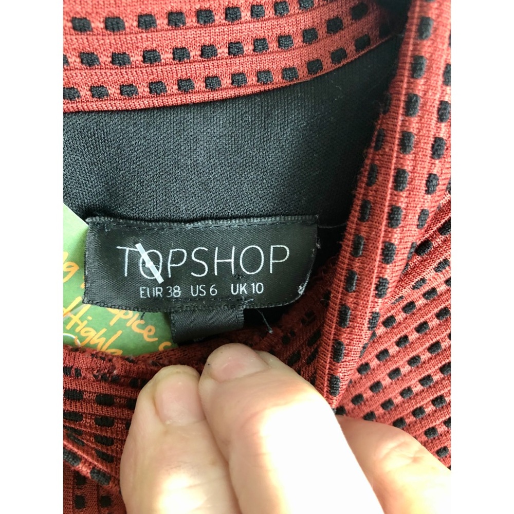BRITISH!🇬🇧Topshop Women’s 1960s Style Checked Mini (Shift Style) Dress💚 - Picture 8 of 11
